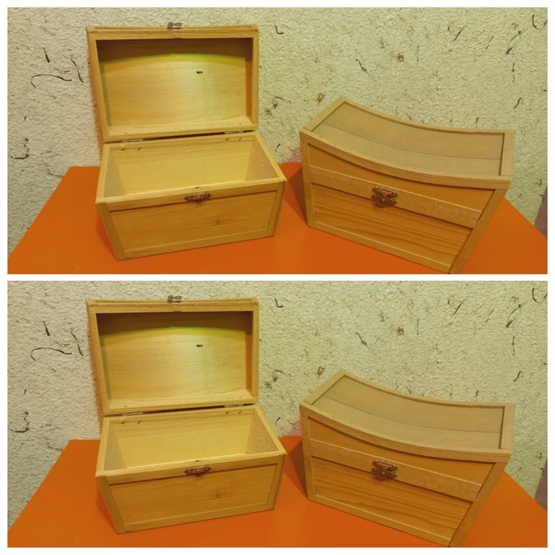 صندوق چوبی خام منحنی