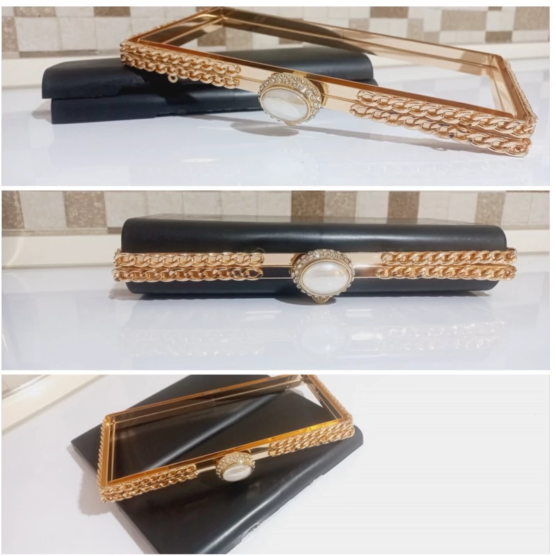 دهانه قابدار مدل فیروزه نگین دار 22سانت طلایی